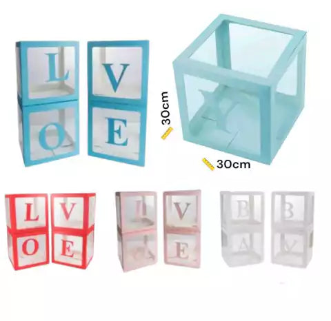 CL3-CAJA TRASPARENTE PARA DECORACIÓN LETRAS ( LOVE Y BABY)