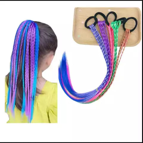 CL3-SET DE GOMA C/ TRENZAS COLORIDO X 12 UNIDAD