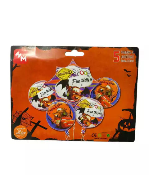 CL3-COMBO DE GLOBOS X 5 HALLOWEEN CARS