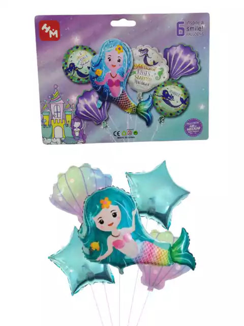 CL3-SET DE GLOBOS SIRENITA X 6