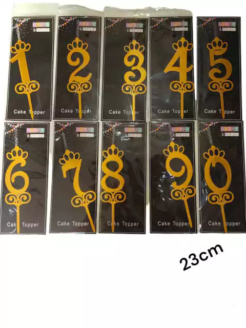 CL3-TOPPER DE NÚMERO DORADO