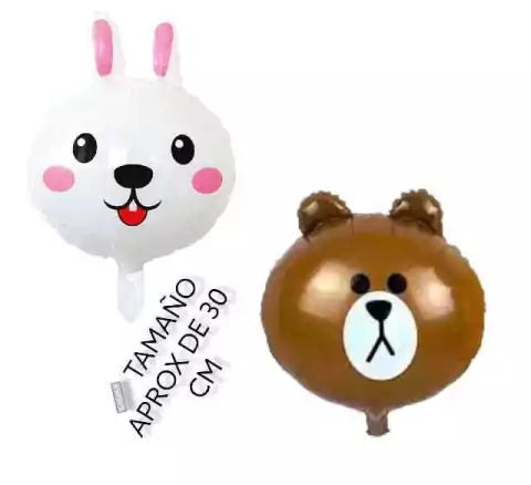 CL3-GLOBO CONEJO Y OSO X 10 UNIDAD