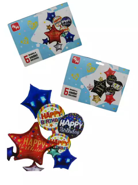 CL3-GLOBO HAPPY BRITHDAY X 6 PCS