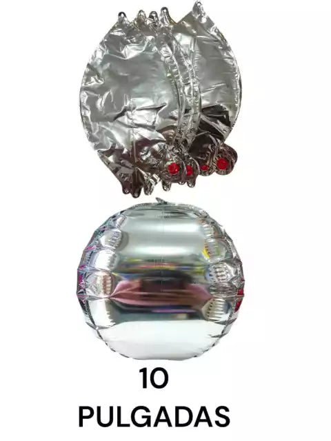 CL3-GLOBO ESFERA PLATEADO 10 PULGADAS X 20 UNIDADES