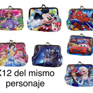 IHT-MONEDERO PAQUETE DEL MISMO PERSONAJE X DOCENA