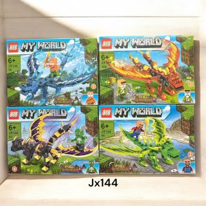 LEGO MINECRAFT X4 CON DRAGON JX.144