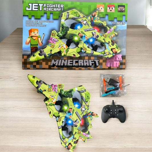 IHT-AVION MINECRAFT CON LUZ A CONTROL QUE VUELA