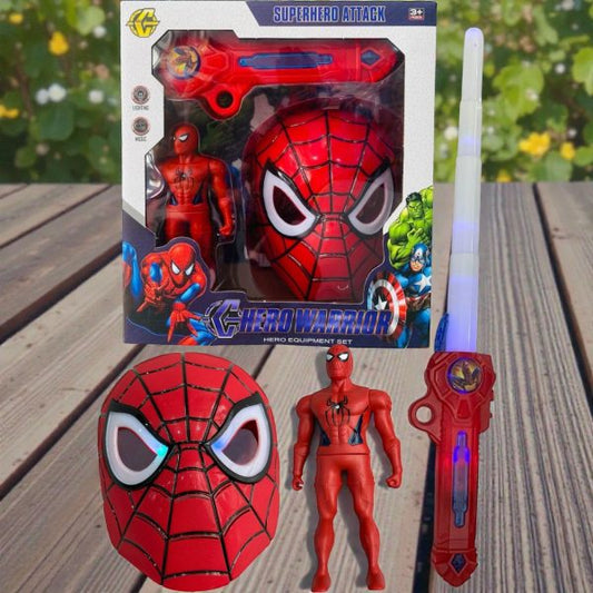 IHT-MASCARA SPIDERMAN CON MU?ECO Y ESPADA CON LUZ