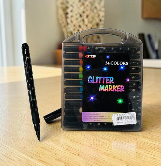 FIBRA MARCADOR GLITTER x24