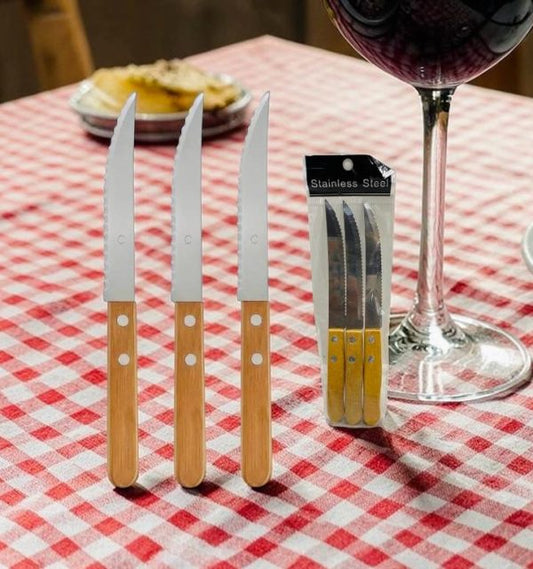 IHT-CUCHILLO DE MESA CABO MADERA x3