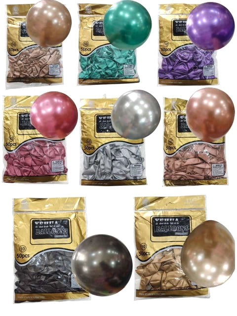 CL3-GLOBO CROMADO X 50 UNIDAD 10" PULGADAS