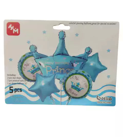 CL3-COMBO DE GLOBOS X 5 CORONA CELESTE