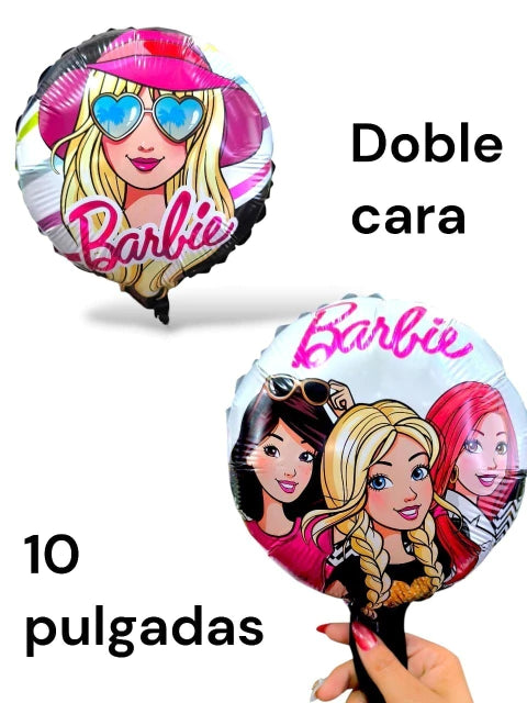 GLOBO BARBIE 10 PULGADAS DE 50 PCS dos caras