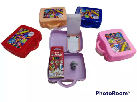 CL3-VALIJA CON LÁPIZ DE COLOR Y ANOTADOR. Y MASAS