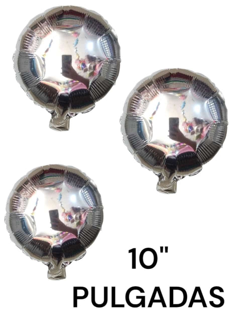 CL3-GLOBO REDONDO PLATEADO X 50 UNIDAD