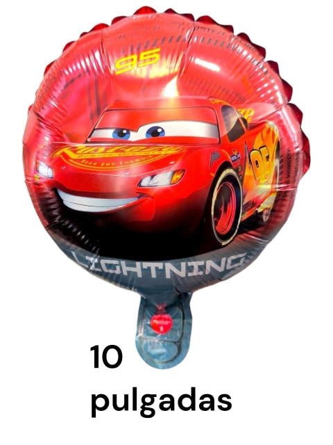 GLOBO CARS REDONDO DE 10 PULGADAS X50 PCS