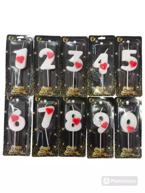 CL3-VELA NÚMERO BLANCO C/CORAZON