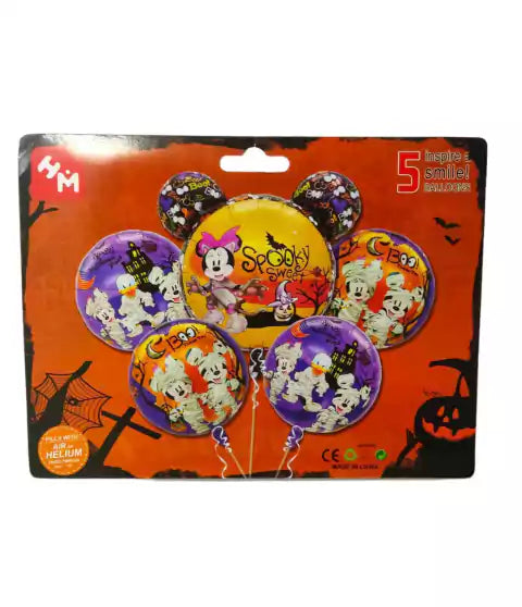 CL3-COMBO DE GLOBOS X 5 HALLOWEEN MINNIE