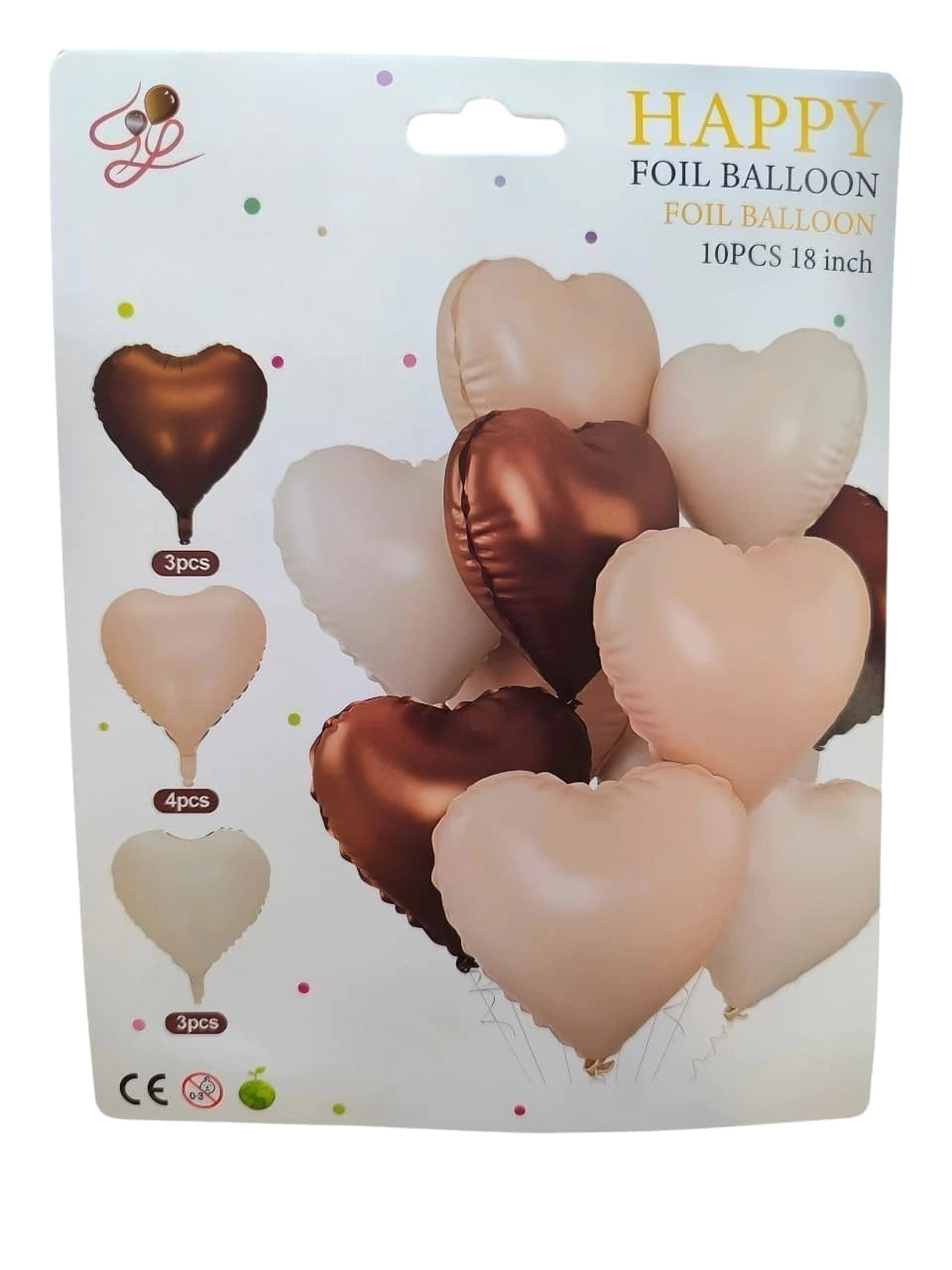 CL3-PACK DE GLOBOS DE 18 PULGADAS FORMAS DE CORAZONES