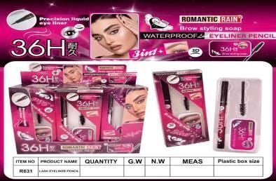 DELINEADOR EN FIBRA PARA OJOS + JABÓN PARA CEJAS ROMANTIC RAIN (COD. 7310)