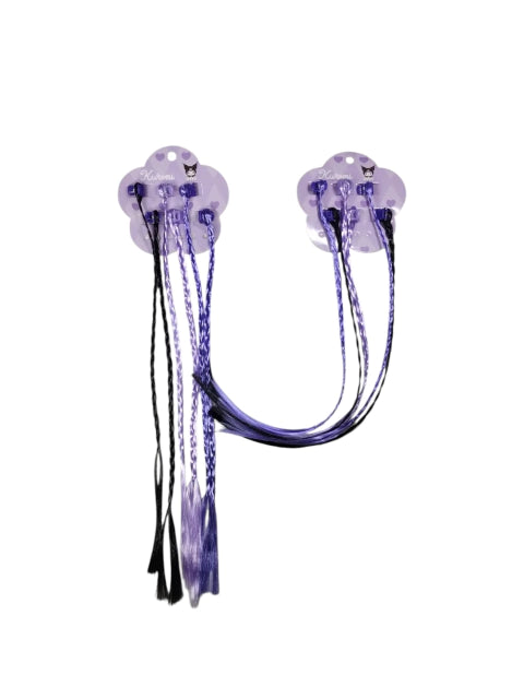 GMF-Trenzas con broches para el cabello KUROMI ( COD. 17392)