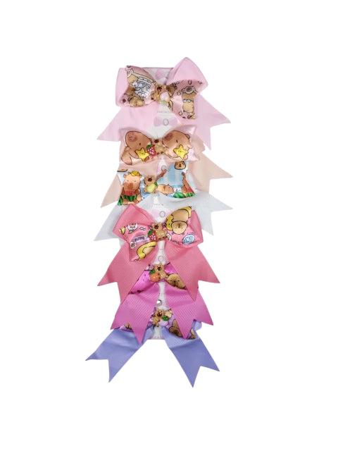 GMF-Moños X6 unidades CAPIBARA ( Ht-2396/ 0014)