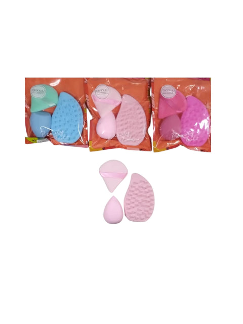 GMF-Set esponja+ esponja dedo + cepillo limpia brochas ( Ht-2328/ 3283)