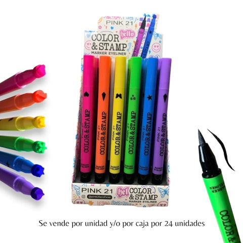 GMF-DELINEADOR EN FIBRA EN COLORES &amp; NEGRO COLOR &amp; STAMP PINK 21 COD.59426