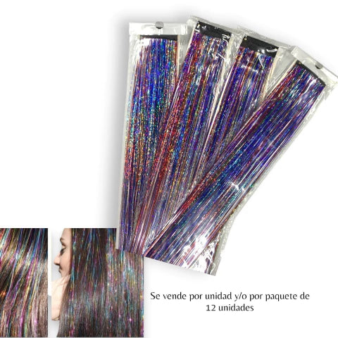GMF-MECHAS DE HILOS DE COLORES BRILLANTES PARA EL CABELLO COD.78924