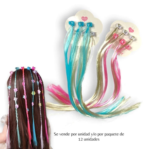 GMF-MECHAS CON BROCHES PARA EL CABELLO COLORES CLAROS COD.12410