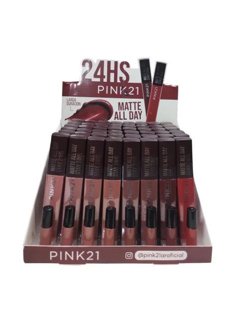 Lip Gloss MATTE 24HS PINK 21 (Cs. 5381/COD. 69128)