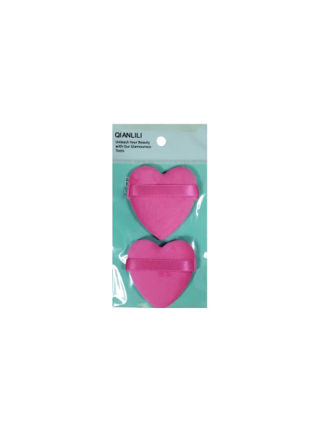 ESPONJAS DE MAQUILLAJE CORAZÓN X2 QIANLILI (COD. 24785)