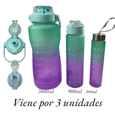 GMF-BOTELLA DE AGUA X3 TAMAÑOS LUO COD HT-881