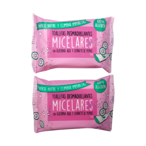 GMF-TOALLITAS HÚMEDAS DESMAQUILLANTE MICELARES CON GLICERINA ,ALOE Y EXTRACTO DE PEPINO COD.TYL1729