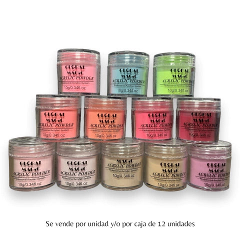 GMF-ACRÍLICO DE COLORES PARA UÑAS 10GR GLOBAL MAGIC COD.05016