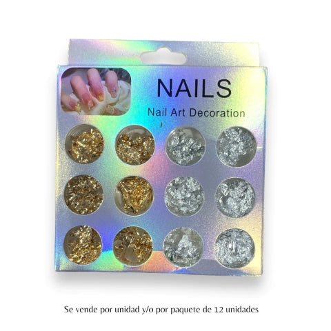 GMF-PAPEL ORO Y PLATA PARA UÑAS ART DECORATION