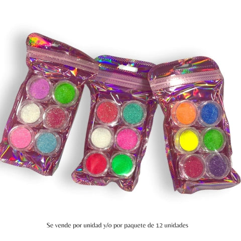 GMF-GLITTER PARA UÑAS X6 COD.00610