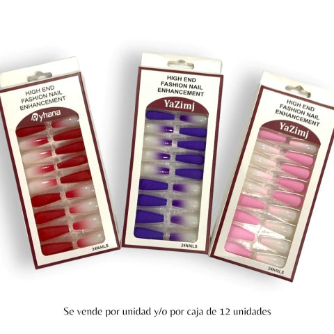 GMF-UÑAS POSTIZAS BALLERINA CON DEGRADADO YAZIMJ COD.21166