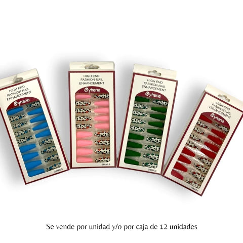 GMF-UÑAS POSTIZAS BALLERINA ANIMAL PRINT RYHANA COD.21166