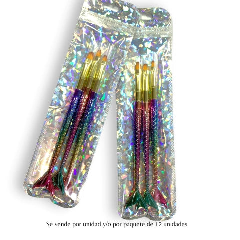 GMF-PINCEL DE POLYGEL CERDAS SINTÉTICAS X3 TAMAÑOS COD.05582