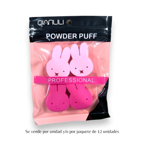 GMF-SET DE ESPONJA PARA EL ROSTRO DE CONEJITO X4 QIANLILI COD.09249