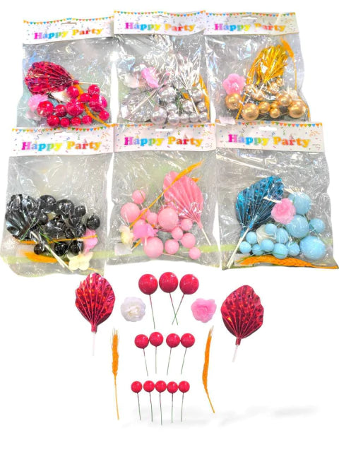 TOPPER ESFERA CON HOJAS ARTIFICIALES X18 PCS
