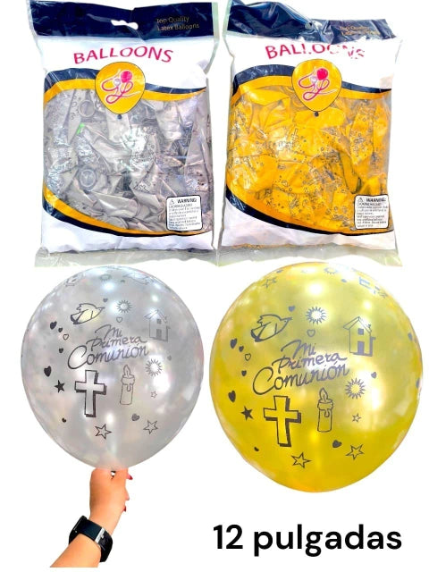 GLOBOS LATEX DE 100 UNIDADES MI 1RA COMUNION
