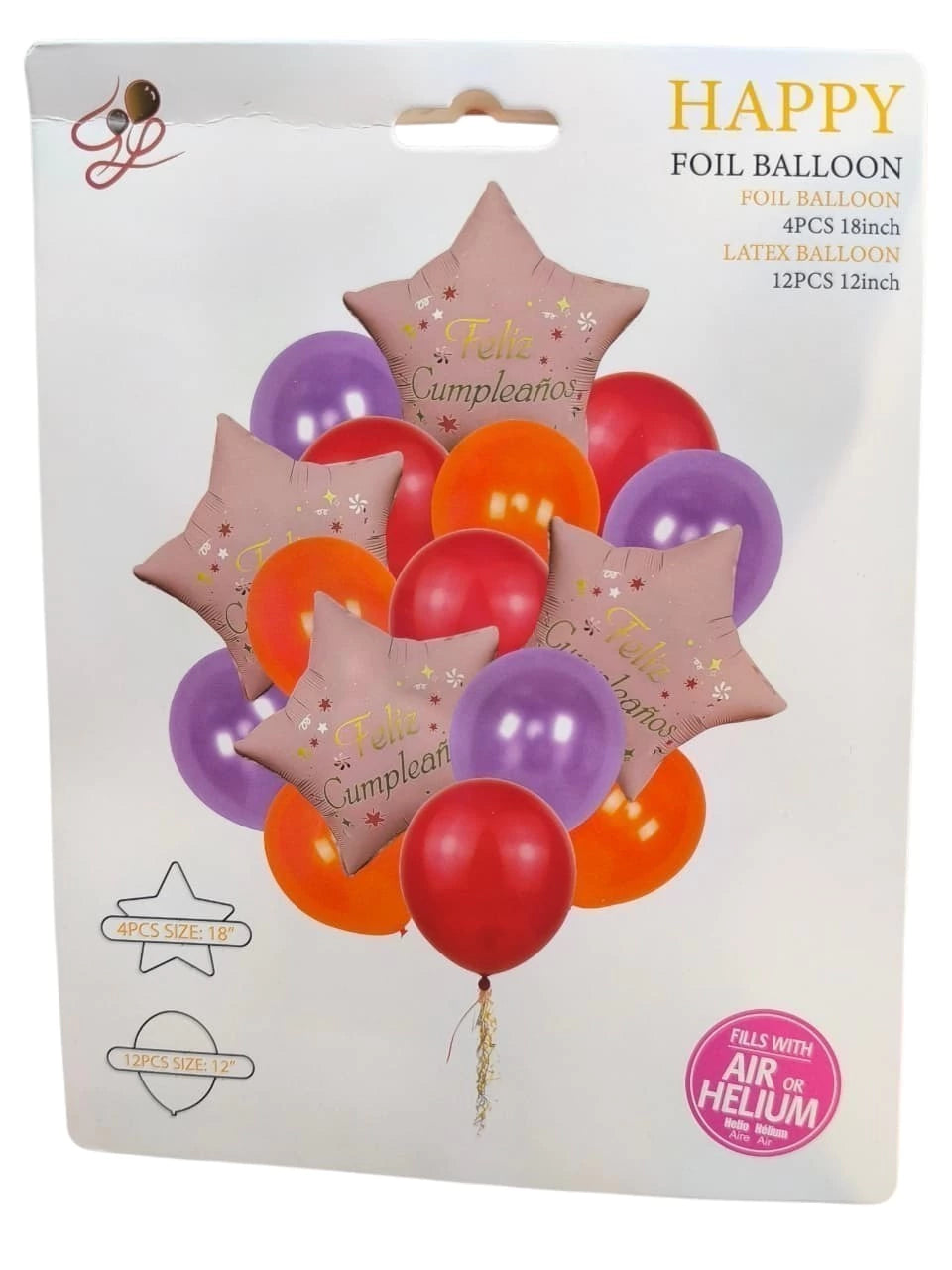 CL3-PACK DE GLOBOS LATEX X 16 UNIDAD DE 12 PULGADAS
