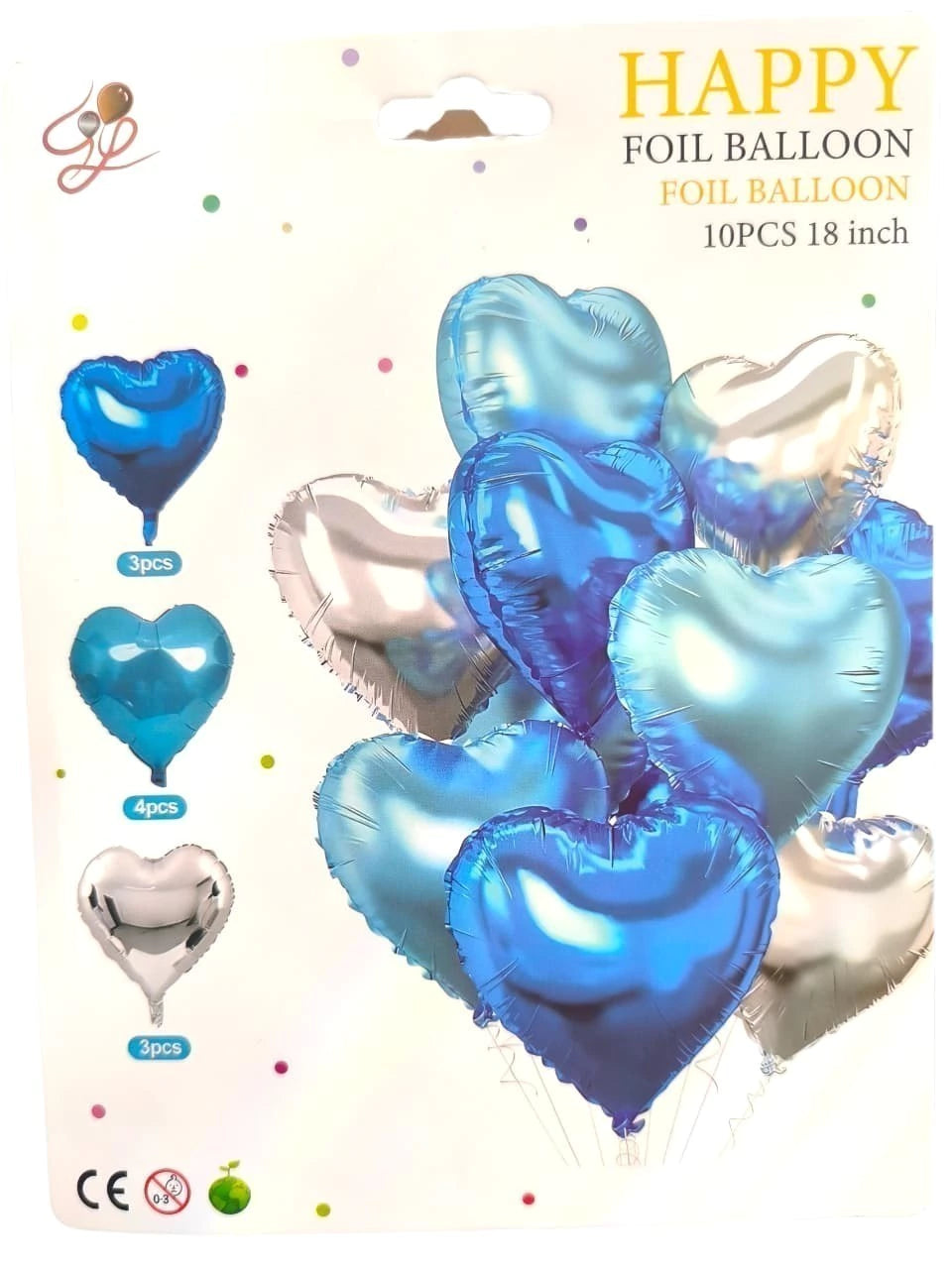 CL3-PACK DE GLOBOS DE 18 PULGADAS FORMAS DE CORAZONES