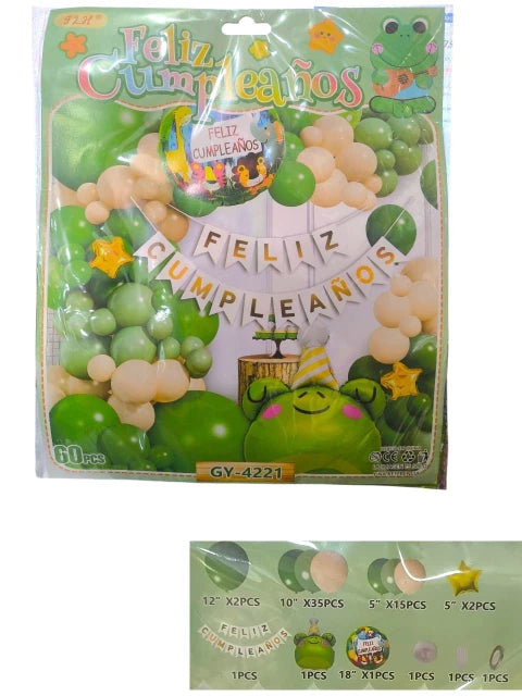 SET DE GLOBOS COMPLETO RANITA