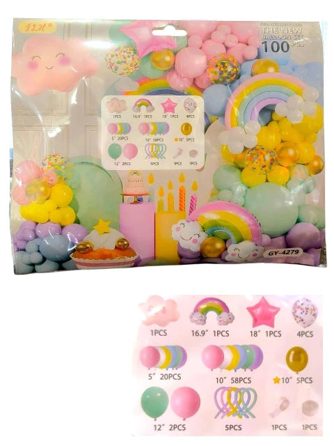 SET DE GLOBOS COMPLETO COLORES PASTELES