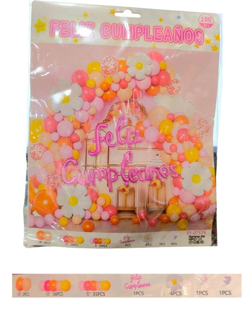 SET DE GLOBOS COMPLETO C/ MARGARITAS