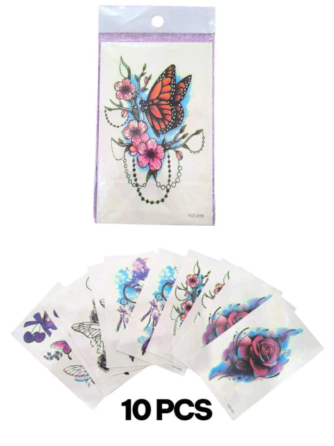 tatuajes temporales x 10 pcs