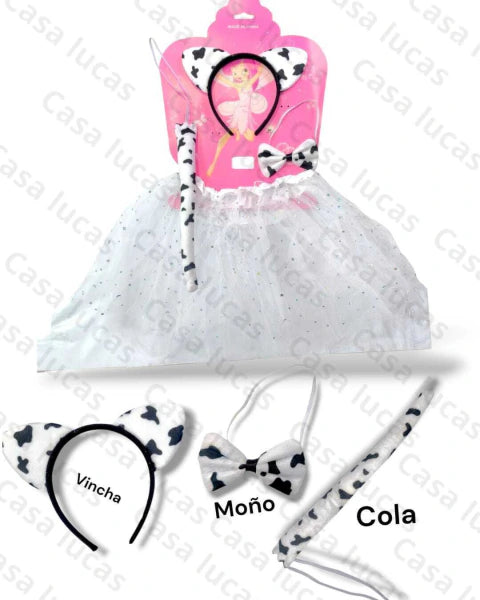 kit de tutu con accesorios tematica vaca